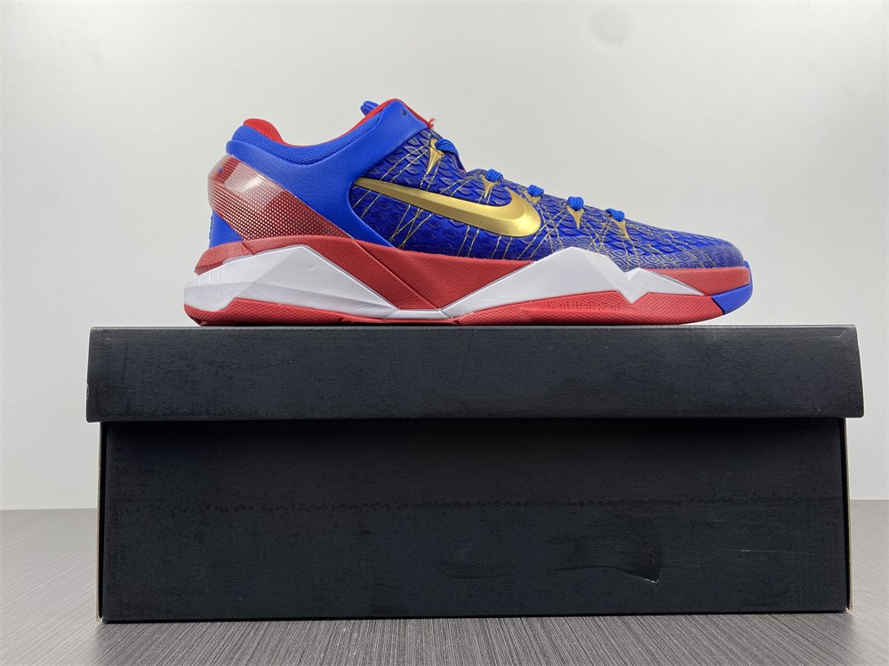 nike zoom kobe vii rlx red blue metallic gold 488371-406