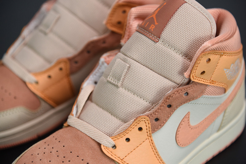 air jordan 1 mid apricot orange dh4270-800