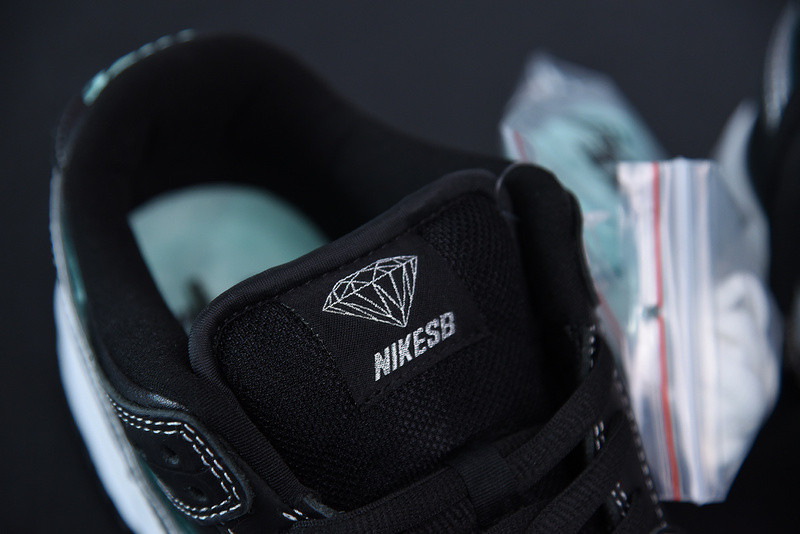 nike sb dunk low black x Di*m*nd s*pply x co bv1310-001
