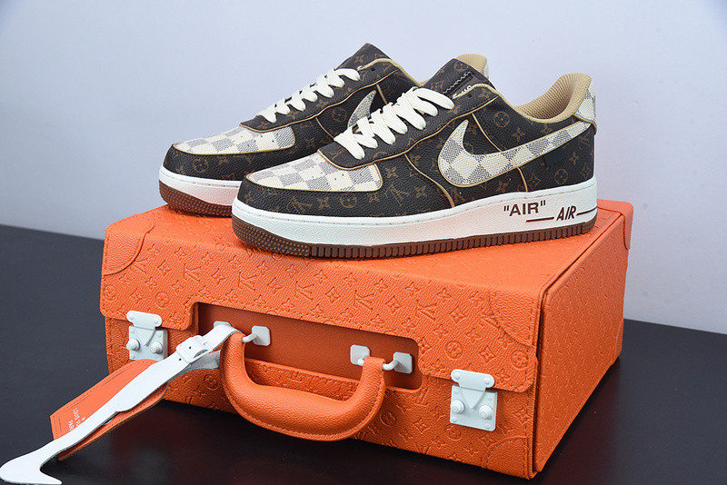 lvt x nike air force monogram damier azur